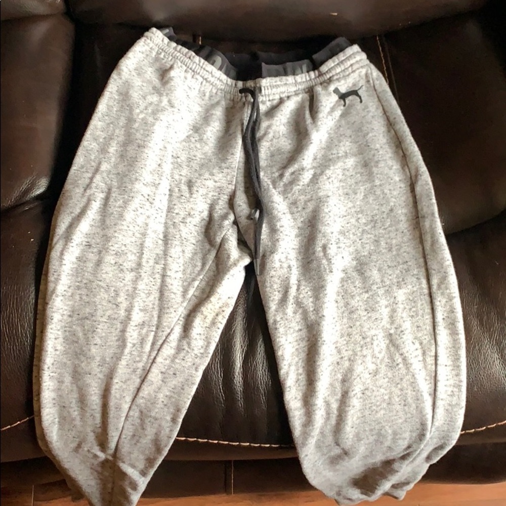 PINK grey sweatpants/joggers
